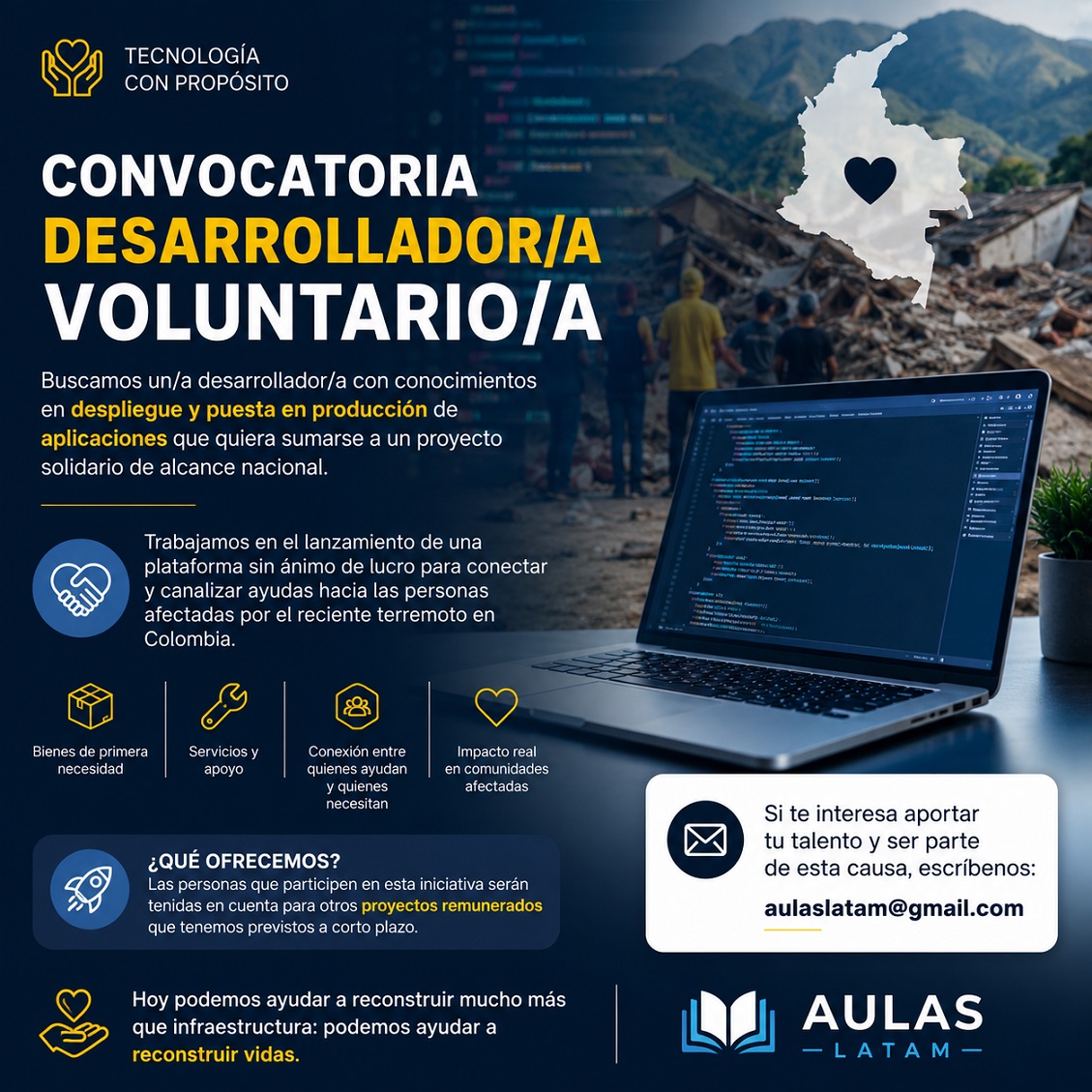 Información completa de la convocatoria para desarrolladores voluntarios